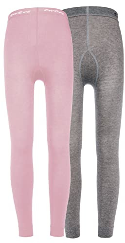 EWERS 2er-Pack Kinderleggings Unifarben, Doppelpack Leggings aus Baumwolle für Mädchen, Made IN Europe