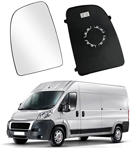 JinsenTGG Spiegelglas Ersatz für Fiat Ducato 2006-2021, Außenspiegel Glas Asphärisch Verstellbar Geeignet Ersatz für Citron Jumper, Passend für Peugeot Boxer, Umkehrlinse Rückfahrglas Spiegel (Links)
