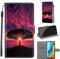 Tveinan Coque pour Huawei P30 Lite Housse, Etui à Rabat en Cuir PU Étui Portefeuille de Protection Fonction Stand Porte Carte Case Cover avec Motif pour Huawei P30 Lite - Coucher de Soleil