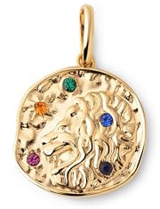 SINGULARU - Sternzeichen Charm. Messing mit 18 Kt Vergoldeter Beschichtung und Zirkonia. Schmuck für Damen. Löwe.