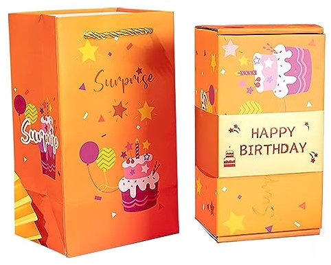 SRMAN Explodierende Geschenkbox Geld Up Überraschung Geburtstag Streich Box Geld Rolle Geschenkbox für Bargeld Geschenk Chinesischer roter Umschlag Einfach zu bedienen C