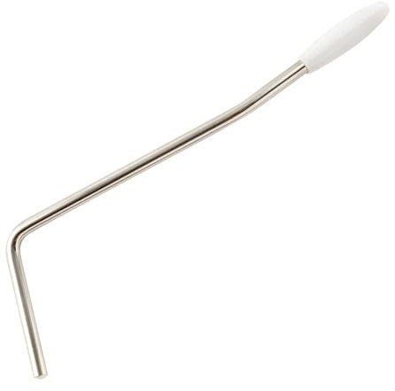 Wilkinson WVC 5mm Push-in Palanca de Trémolo Whammy Arm para Guitarra Eléctrica tipo Strat, Nickel con Botón Blanco