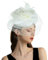 Focupaja Fascinator Hüte Damen Pillbox Hut mit Mesh Schleier Federn Derby Stirnband Hochzeit Kopfbedeckung Tea Party Haarspange 1950er Vintage Fascinator W4-48-Beige