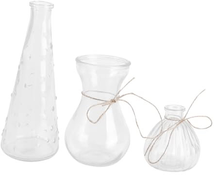 Cabilock 3piezas Jarrón De Vidrio Diseño Simple Flores Secas Decoración Moderna Resistente