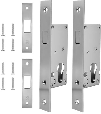 2 serrature a gancio per cancello scorrevole, serratura a mortasa per porta scorrevole da 30 mm, serratura per porta scorrevole con bullone guida, serratura per cancello d'ingresso, serratura a gancio