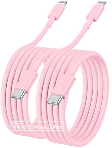 iPhone 14 13 Fast Charger Cable 2M 2Pack,[Apple MFi Certified] USB C to Lightning Cable for iPhone 14 Pro Max/13 mini/12Pro/11/XS/XR/8/iPad/AirPod, Type C Port Support Quick iPhone Charging Lead Pink