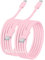 iPhone 14 13 Fast Charger Cable 2M 2Pack,[Apple MFi Certified] USB C to Lightning Cable for iPhone 14 Pro Max/13 mini/12Pro/11/XS/XR/8/iPad/AirPod, Type C Port Support Quick iPhone Charging Lead Pink