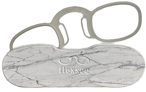 Flexsee LIGHT Bügellose Lesebrille unisex rechteckig - 7 Farben / 5 Dioptrien (MARMOR WEISS, 2, Dioptrien)
