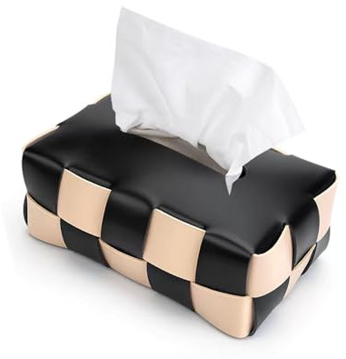 SLHEQING PU Leder Taschentuchbox - Rechteckige Kosmetiktücher Box Modern Taschentuchspender für Esszimmer, Schlafzimmer, Büro