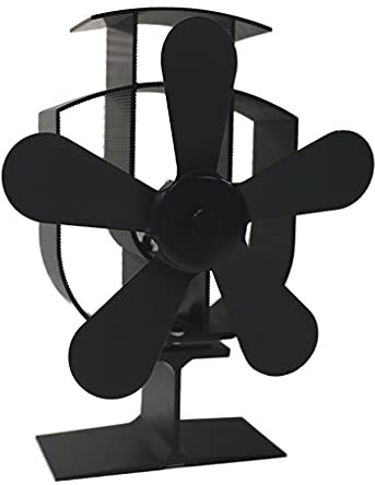 Estufa de leña con detección automática, termómetro, ventilador de estufa de leña, 5 asas, bronce dorado