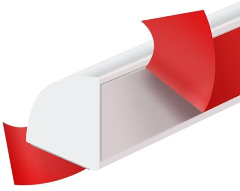 Moulure flexible en quart de rond en caoutchouc autocollant pour coin de comptoir mural, blanc, 1,27 cm (l) x 1,27 cm (H) x 304,8 cm (L)