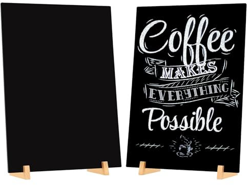 LELADY A3 Aufsteller Kreidetafel, 2 Stück Kreidetafels, Acryl Kreidetafel mit Ständer, Tafel Set, Kreidetafels Tafel Menü Holzsockel zum Beschriften