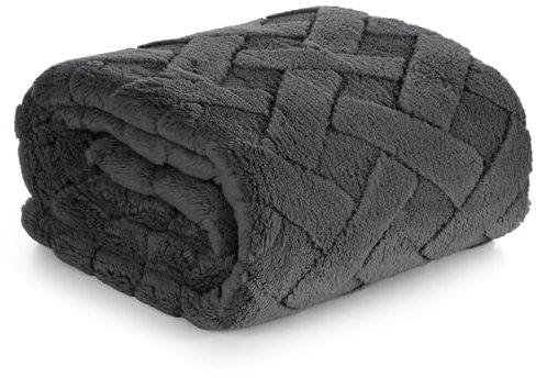 Warme Decke, Kuscheldecke, Caro, mit Karomuster Steppung, weiche, Flauschige Wohndecke, Steppdecke, MIKROFASER (Stahl, 200x220 cm)