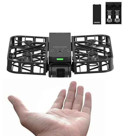 HOVERAir X1 Self-Flying Camera, Pocket-Sized Drone HDR Video Capture, Palm Takeoff, Intelligent Flight Paths, Follow-Me Mode, Foldable Action Camera with Hands-Free Control Black (Combo)
