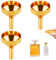 3 PCS Metal Mini Funnels for Filling Small Bottles - Aluminum Safe Stainless Steel Kitchen Funnels for Transferring Liquid, Powder, Essential Oils, Perfume, Jam-Mouth (Gold, 2.5cm)