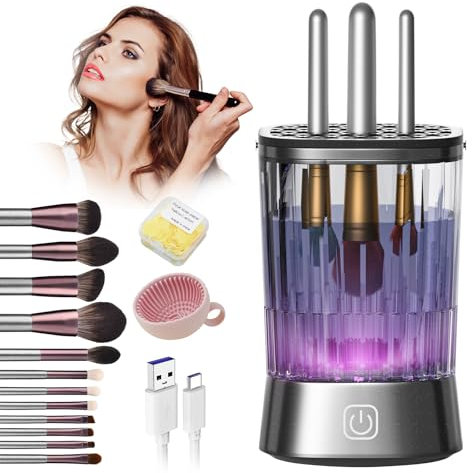 LOZLTX Peak Upgrade Make Up Brush Cleaner【Strongest Clean 9000RPM】Makeup Brushes Cleaner【Perfect Suitable for All Make Up Brushes】for Makeup Lovers Black