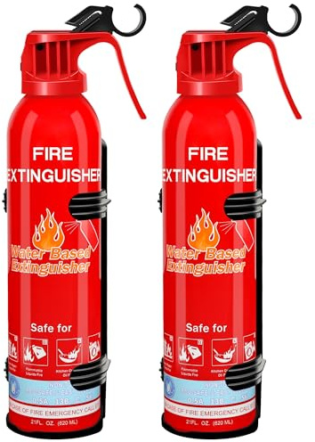 Fire Extinguisher for Home with Mount, 2 Pack Upgraded 8-in-1 Portable Fire Extinguishers For Vehicle Car Boat Marine Kitchen Emergency Supplies, Water-Based Extinguisher For A, B, C, K Fire Types