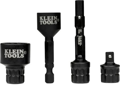 Klein Tools 65KADPS KNECT (S) Impact Socket Adapter Set, 4 Adapters for Ratchets, Impact Drivers and Flip Sockets, Fits 1/4-Inch Drive Tools, Compatible with KNECT (M) System