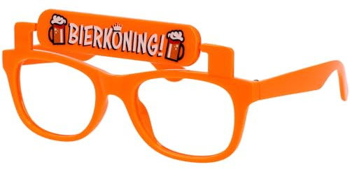 Folat 24083 Partybrille – Umdrehen zu „Bierkoningin“ und „Geef me Bier!“ - Festbrille, Mottoparty, Karneval, Bierfestbrille