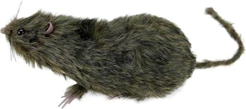 Trendandstylez Deko Ratte mit Fell ca. 20 cm – Gruselige Halloween Dekoration – Kunstfell Ratte für Party, Tischdeko & Spukhaus – realistische Horror-Deko Figur