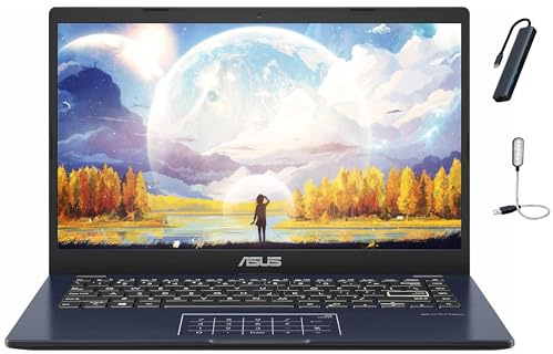 ASUS Vivobook Go 14 E410 14 inch FHD Thin Light Laptop, Intel Celeron N4500, 4GB RAM, 128GB eMMC, Intel UHD Graphics, Windows 11 Home S, Star Black
