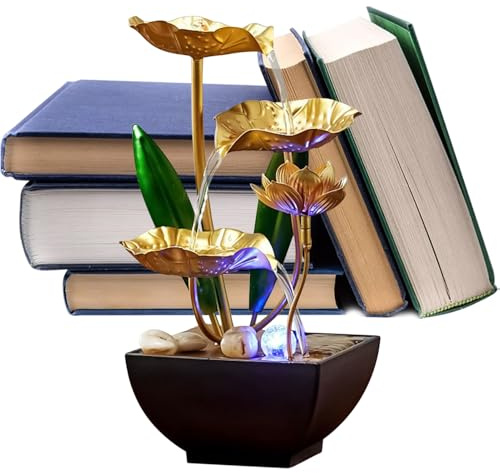 Hitburu Fontaine De Bureau - Relaxation Zen Lumière LED Apaisante,Fontaine d'eau Apaisante pour Table | pour Décoration Intérieure Salon Chambre Bureau Hôtel