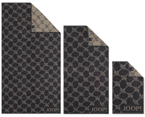 Joop! Frottiertücher Handtücher Classic Cornflower 1721 73 Schiefer Dunkel Braun Kornblume Geblümt Frottee Baumwolle, Größe:Handtuch 50x100 cm