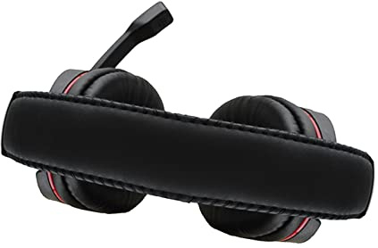 Annadue Kabelgebundene Gaming-Kopfhörer mit Mikrofon, Lautstärkeregler, Stereo-Headset für, Schwarz mit Rot für Gaming-Enthusiasten (Schwarz und Rot)