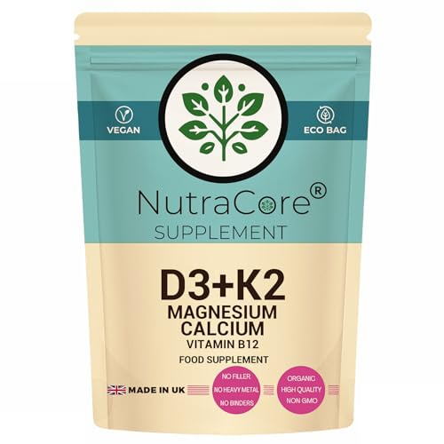 Vitamin D3 K2 Bone Complex 90 Capsules UK Vegan Immune Support Formula