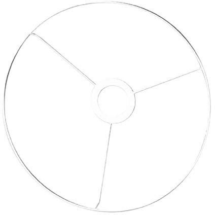 Rayher 2300100 Metallring mit Kreuz, 30 cm ø, weiß beschichtet, Stärke ca. 3 mm, Drahtring zum Basteln von Lampenschirmen, mit Ring für E27 Lampenfassung