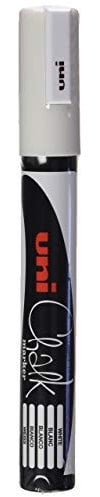 Uni-Ball F804500 522598 uni Chalk Marker, Broad Bullet Tip - White, Pack of 4