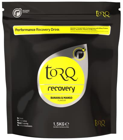 Torq Recovery Drink Banana & Mango - Rapid Recovery Drink Powder -Whey Protein Isolate/Glutamine/Ribose - Post Workout Protein Powder, 11.5 g of Protein, 30 Servings - 1.5kg
