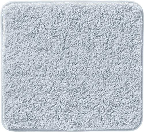 Erwin Müller WC-Vorlage, WC-Matte Rhodos Uni ohne Ausschnitt, rutschhemmend Silber Größe 50x55 cm - ultraweich, extrem saugfähig, flusenarm