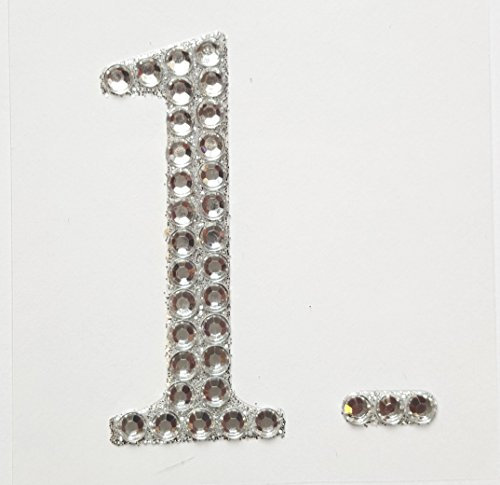 5cm Diamante Self Adhesive Glitter Number Sticker 1