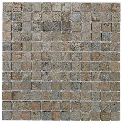 Mosaïque en pierre naturelle 100 x 50 cm - carreau 2,5 x 2,5 cm cuivre