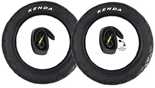 CBK-MS 2X 12 12.1/2 x1.75 x 2.1/4 = 47-203 Reifen + Schlauch mit 45° Winkel Autoventil Kinderwagen Roller Dreirad Laufrad Fahrrad Anhänger