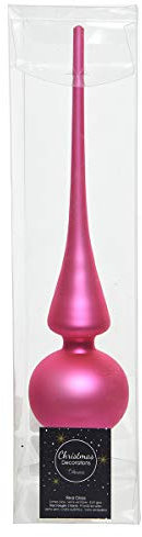 Christbaumspitze aus Glas 26cm rosa - pink Opal matt