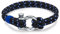 True Rebels Herren-Armband Textil blau Edelstahl - Männer-Schmuck Armbänder Freizeit mit Schäkel-Verschluss