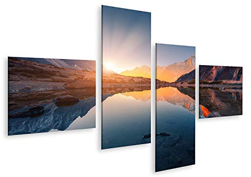 islandburner Bild auf Leinwand Schöne Landschaft Mit Hohen Bergen Mit Beleuchteten Gipfeln Bilder Wandbilder Poster