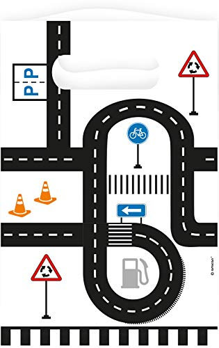 8 Partytüten * ON The Road * als Papier für Mitgebsel zum Kindergeburtstag und Kinder Party | Fahrzeuge Polizei Feuerwehr Rettungswagen Autos Geburtstag Geschenktüten Tüten