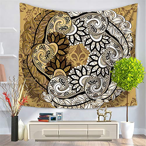 Mandala Drucken Wandteppich, Wandbehang Psychedelic Boho Tapestry Wandkunst Wandtuch Strandtuch Polyester Faser Decke für Wohnzimmer Wohnheim Wohnung (Paisley,150 * 200cm)