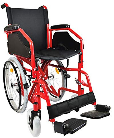 GOVITA Carrozzina Pieghevole Per Passaggi Stretti, Ideale Per I Passaggi In Ascensore_Gostreet Slim 40 Cm - Telaio Doppia Crociera In Acciaio Sedia A Rotelle Pieghevole Slim