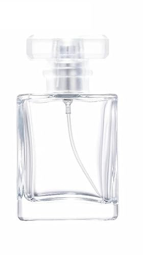Zénitude Glassworks 50ml Empty Glass Perfume Spray Bottle - Atomiser Rectangular (Silver)