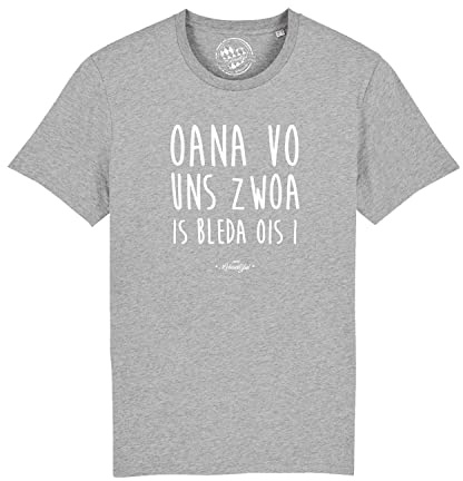 Bavariashop Bayerisches Herren T-Shirt Oana vo Uns zwoa... - L - grau meliert