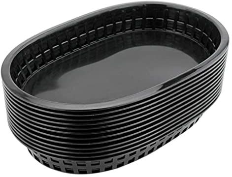 Cabilock 12 cestini da portata in plastica, per patatine fritte, per hamburger, per snack, frutta, pane, verdure, picnic, snack, piatti, antipasti, finger food, 12 pezzi