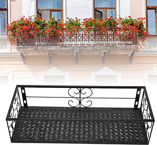 Balkon Blumentopf, Wandbehang Indoor Veranda Geländer Pflanzgefäße Metall Blumentopfhalter für Pflanzen Zaun Pflanzgefäße(Suitable for 6.5cm Railings)