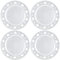 com-four® 4x sous-assiettes argentées scintillantes avec bordure à motif - soucoupes réutilisables - décoration de table pour mariages et autres occasions - Ø 33 cm