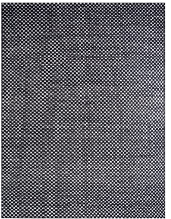 Samarth Teppich Chekars, Handgeknüpfter Wollteppich aus Indien, Handwebteppich für Wohn-, Schlaf-, Arbeits-, Esszimmer oder Küche, aus 100% Wolle, Schwarz/Weiß, 80 x 120 cm