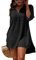 Rayson Women's Dress Bikini Cover Up Chiffon Beachwear Button Shirt V Neck Beach Swimsuit Loose Blouse Chic for Summer Holiday(Black)