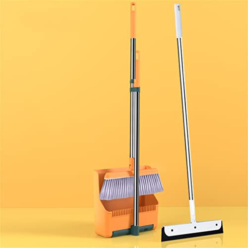 MRXFN H Broom and Dustpan Set Combination Household Sweeping Broom Dustpan Bedroom Sweeping Hair Does Not Stick to The Hair (Color : D, Size (Color : Blue, Size